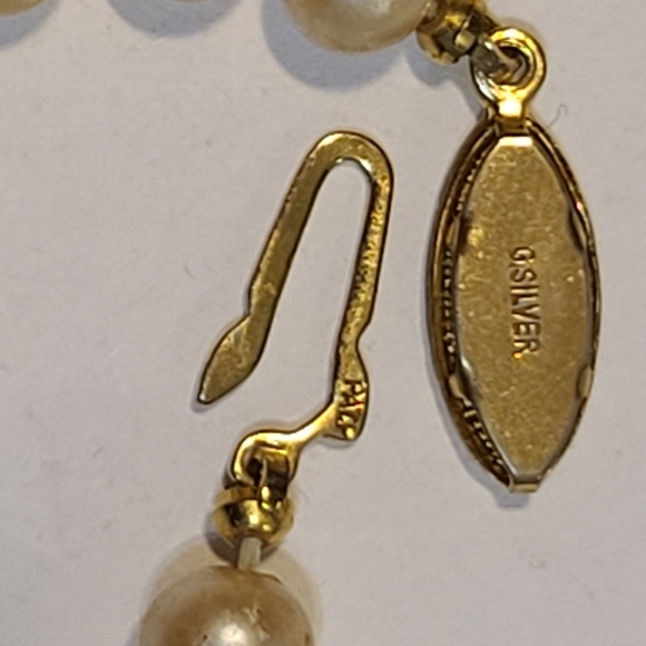 Strand of Pearls 30" marked GSilver - Picture 4 of 7